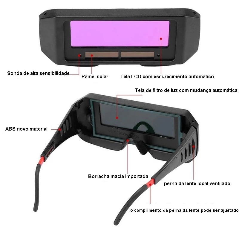 Óculos De Solda Para Soldador C/ Escurecimento Automático