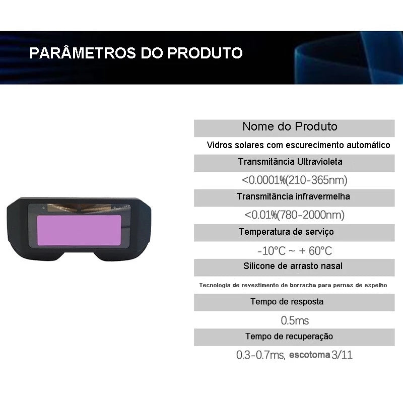 Óculos De Solda Para Soldador C/ Escurecimento Automático