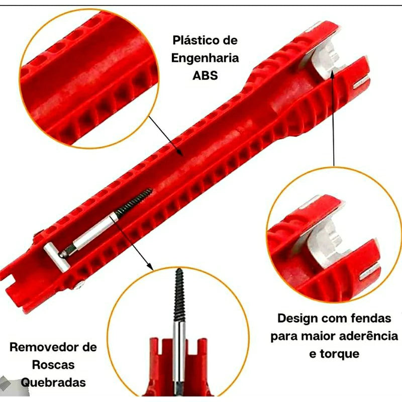 Chave Para Cano e torneiras 8 Em 1